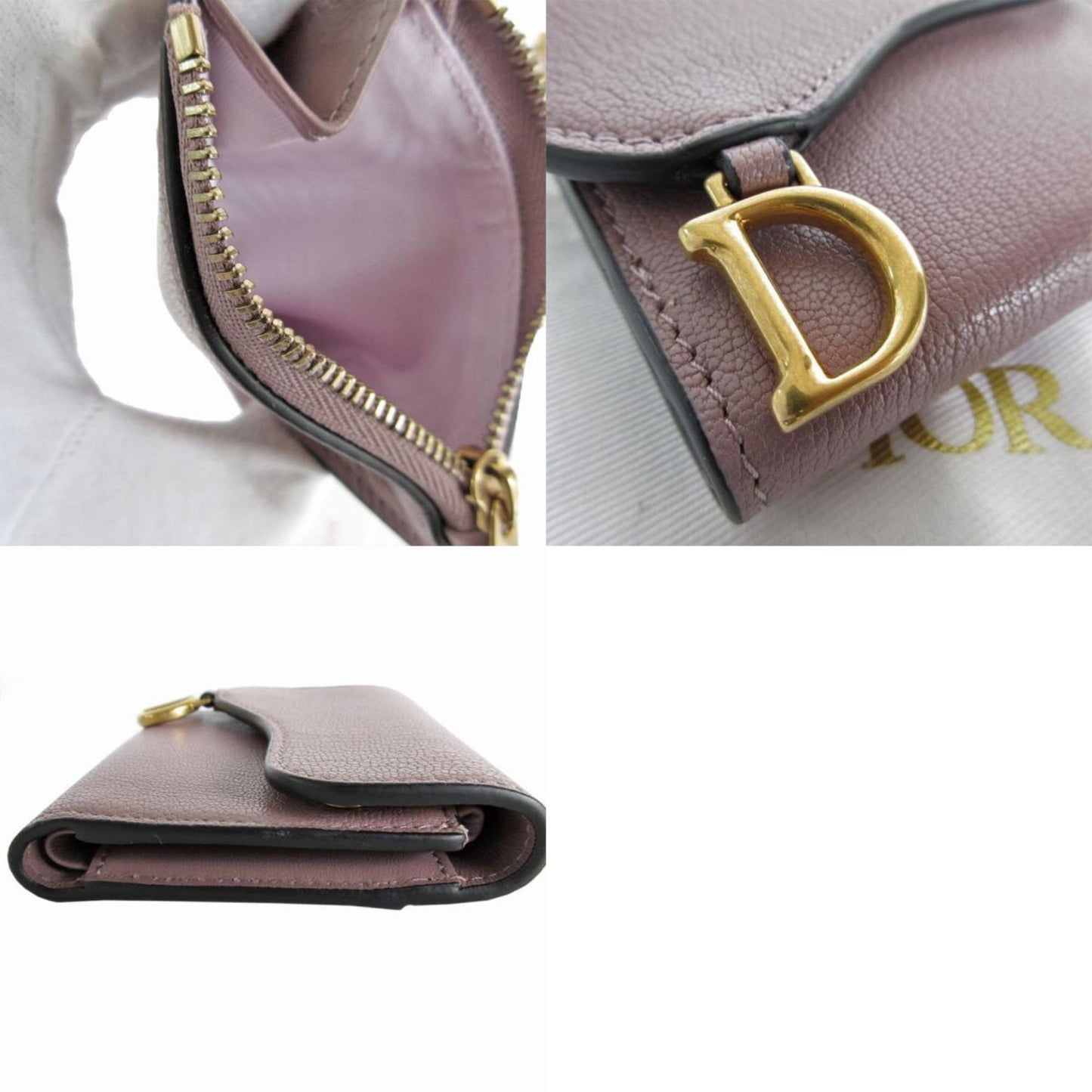 Dior Saddle Purple Leather Wallet Accessories