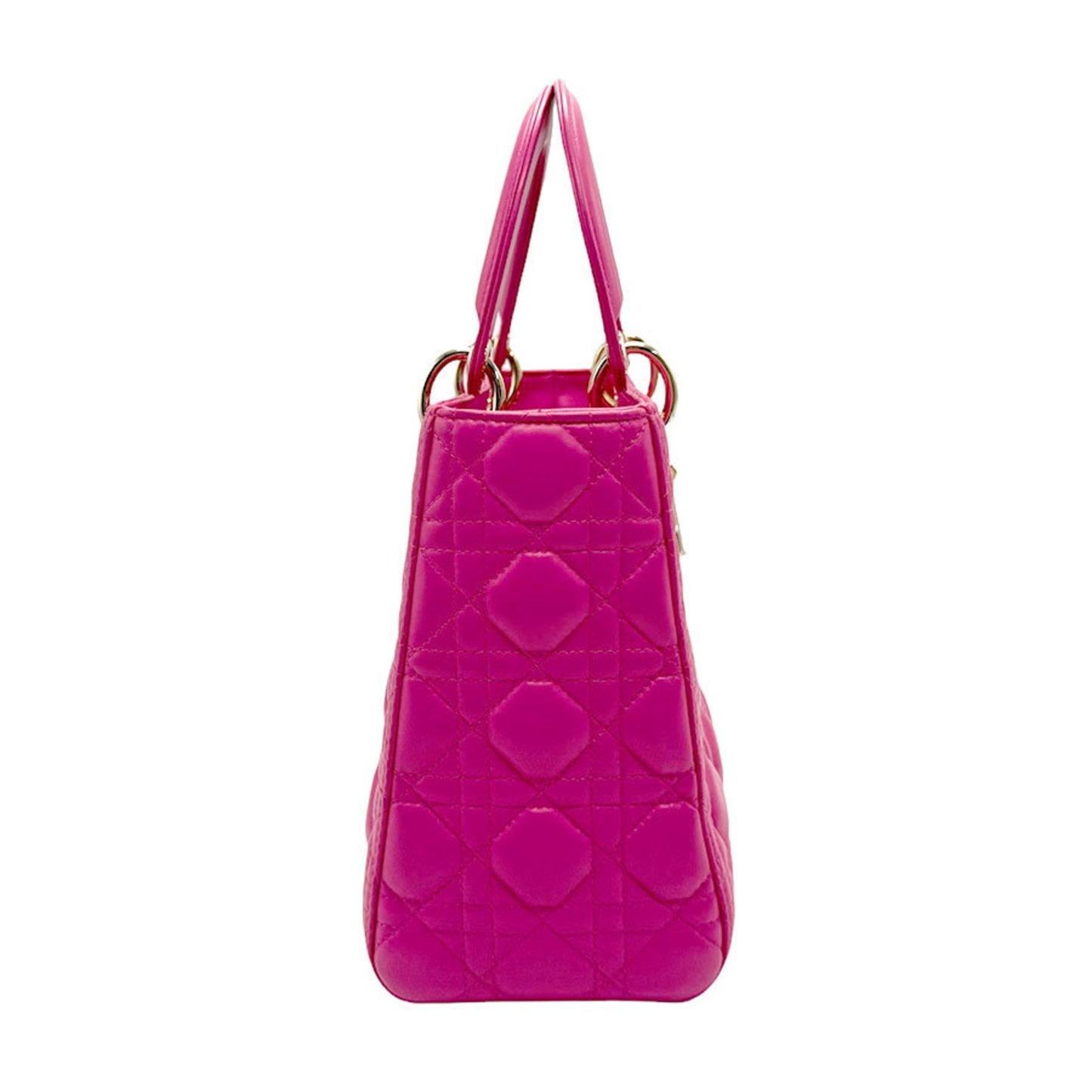 Dior Lady Dior Pink Leather Hand Bag