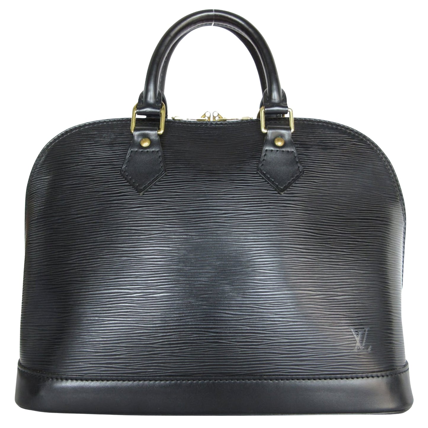 Louis Vuitton Alma Black Leather Hand Bag