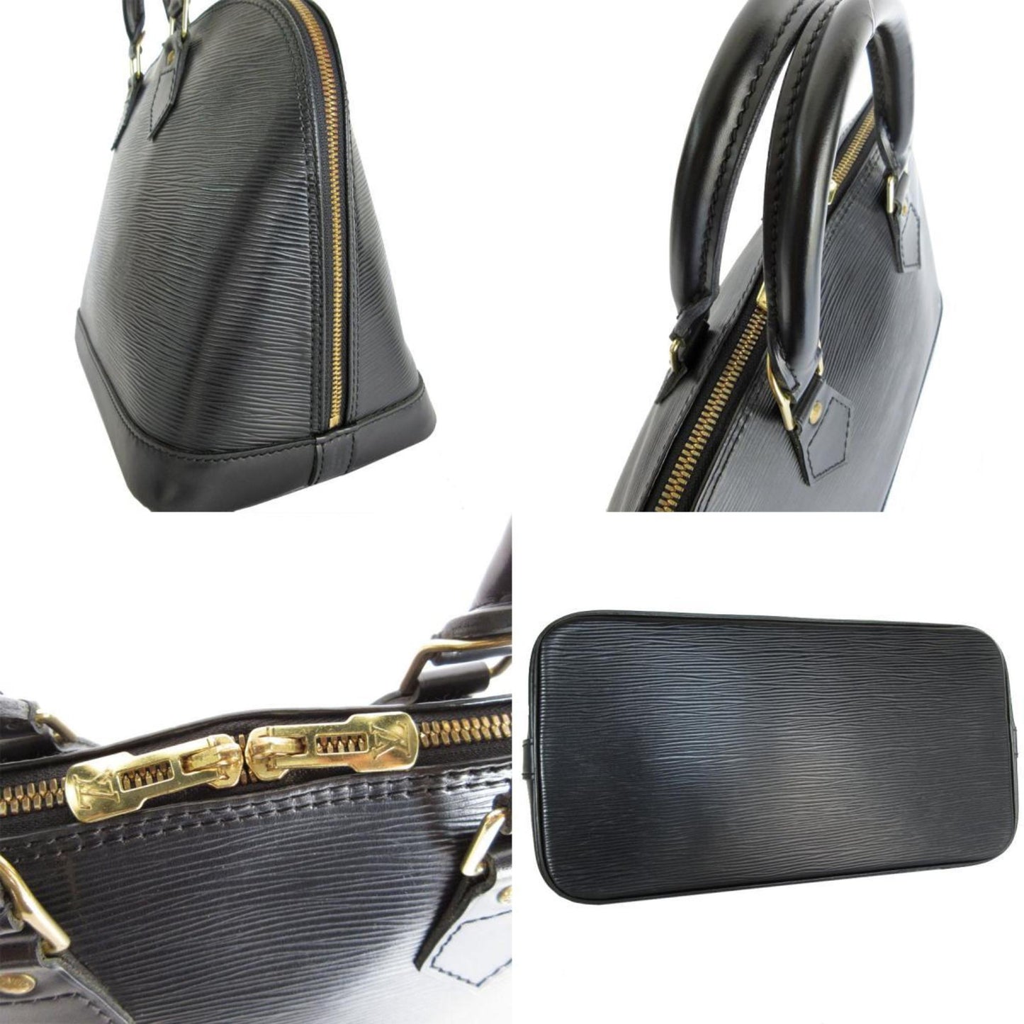 Louis Vuitton Alma Black Leather Hand Bag