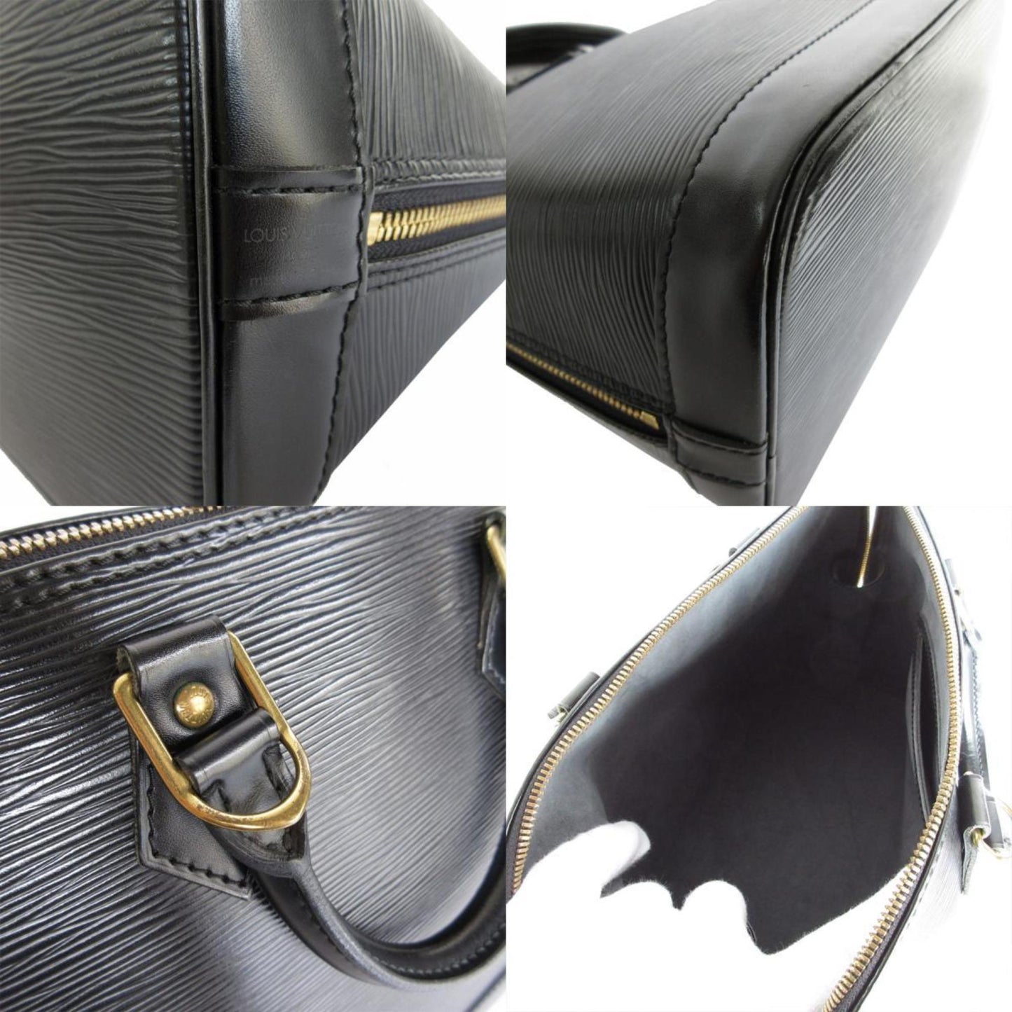 Louis Vuitton Alma Black Leather Hand Bag