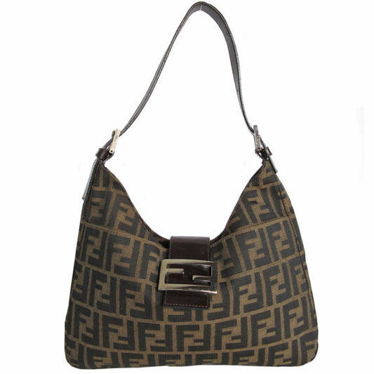 Fendi Zucca Brown Canvas Shoulder Bag