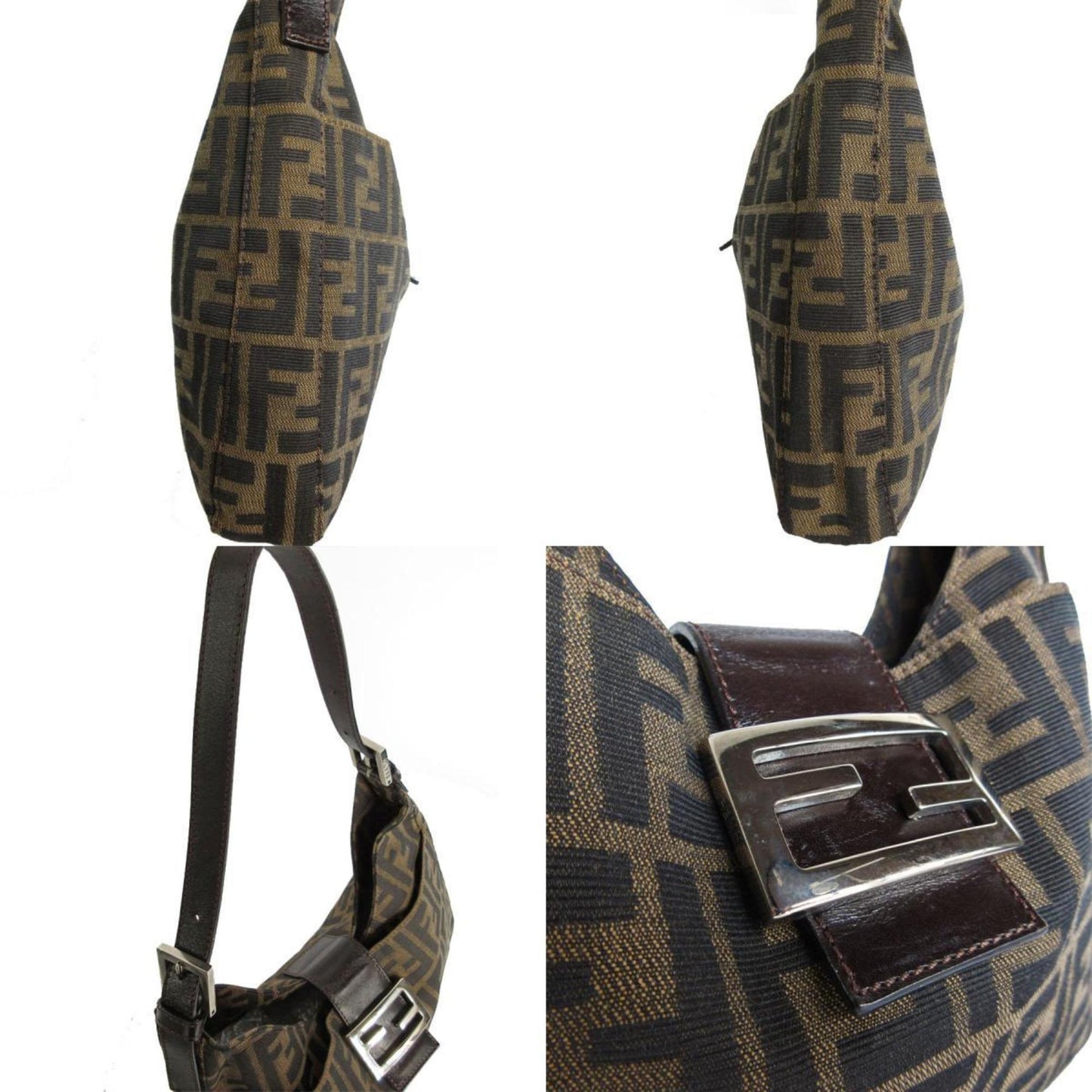 Fendi Zucca Brown Canvas Shoulder Bag