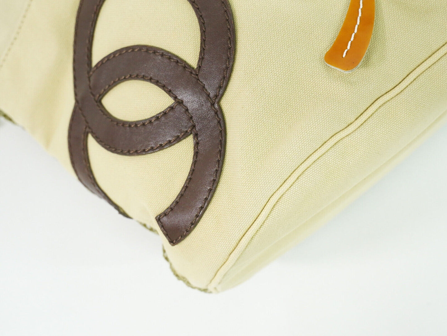 Chanel Clover Beige Canvas Shoulder Bag