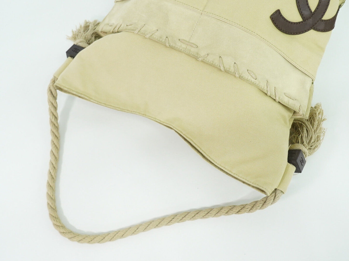 Chanel Clover Beige Canvas Shoulder Bag