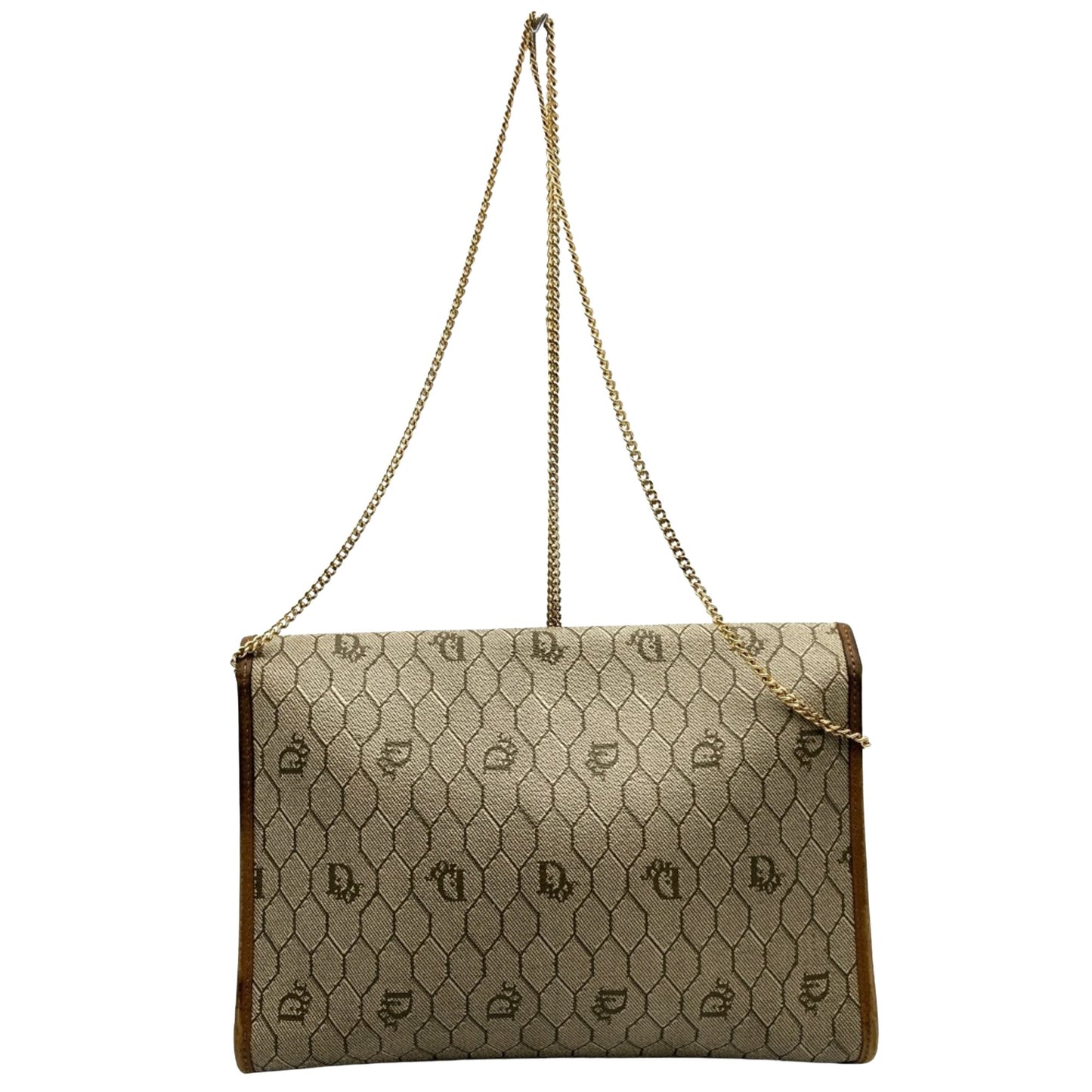 Dior Honeycomb Beige Canvas Shoulder Bag