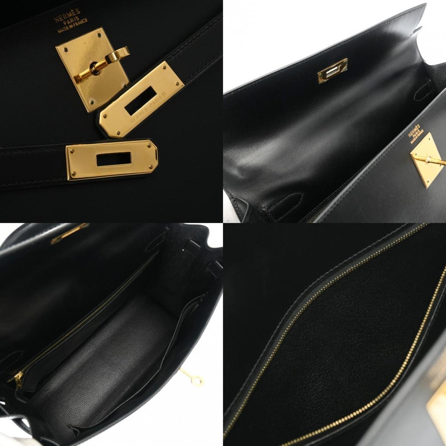 Hermès Kelly 32 Black Leather Hand Bag