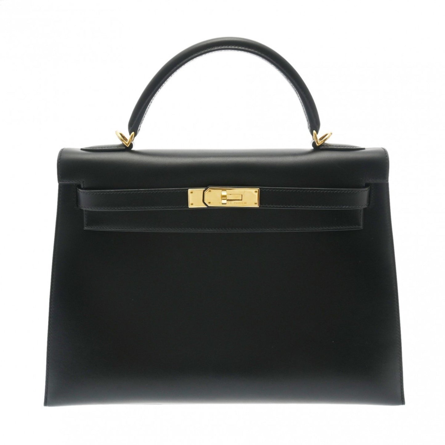 Hermès Kelly 32 Black Leather Hand Bag