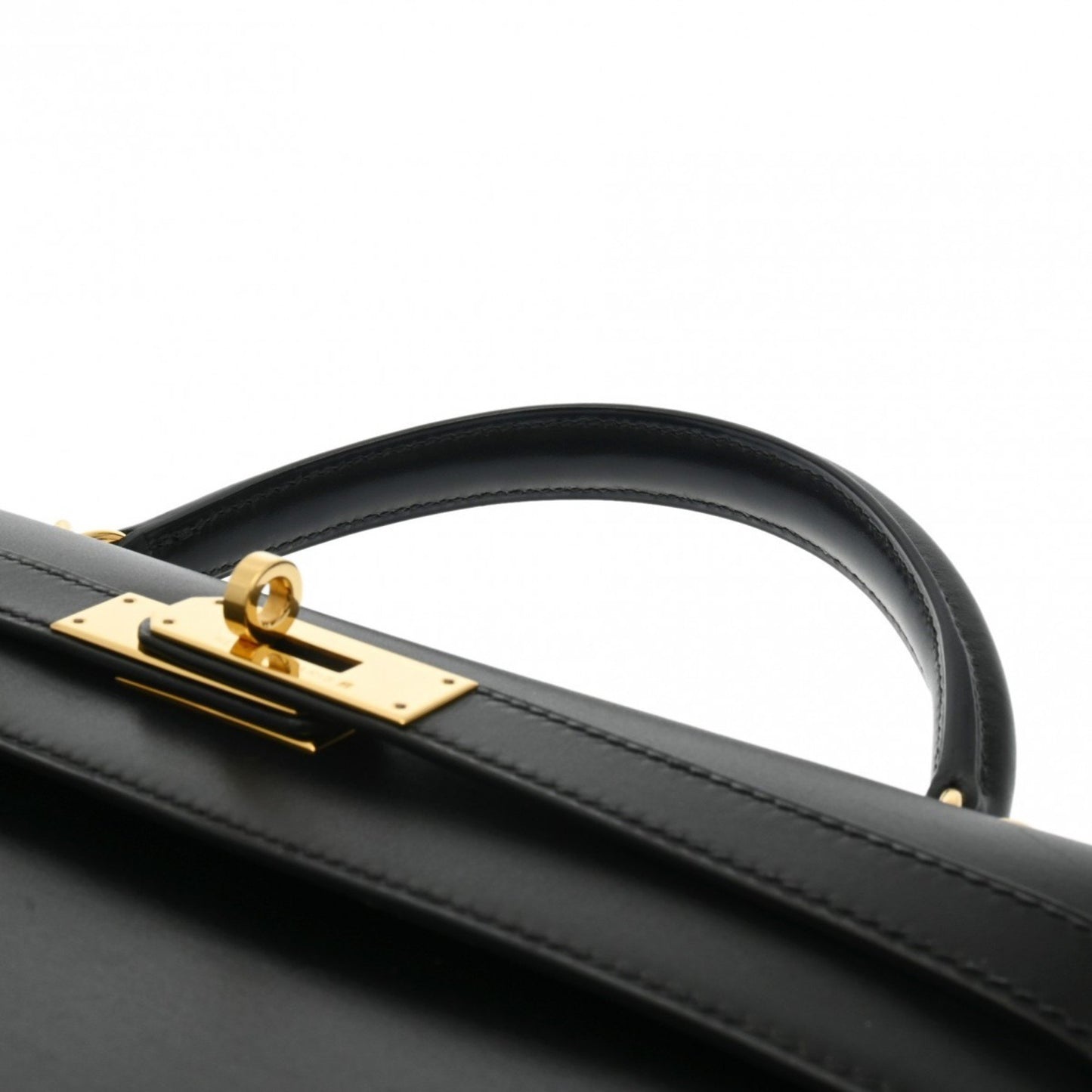 Hermès Kelly 32 Black Leather Hand Bag