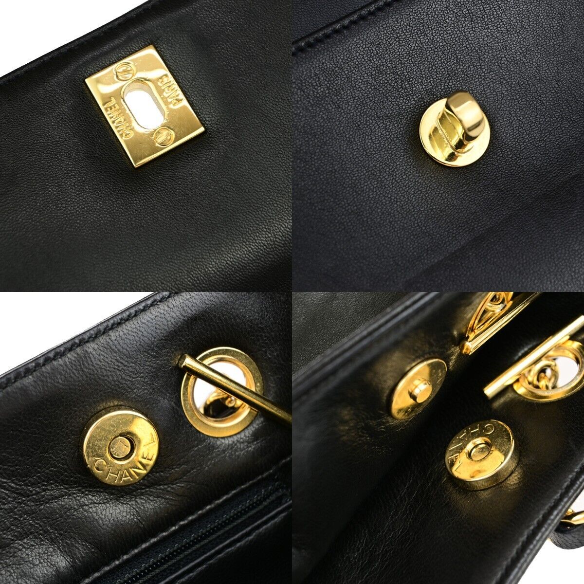 Chanel Logo CC Black Leather Shoulder Bag