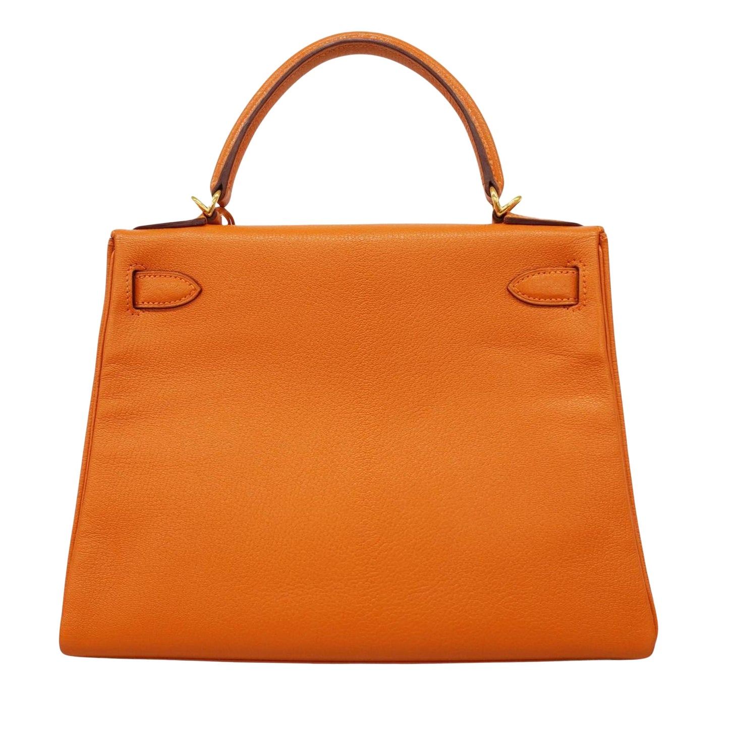 Hermès Kelly 28 Orange Leather Hand Bag