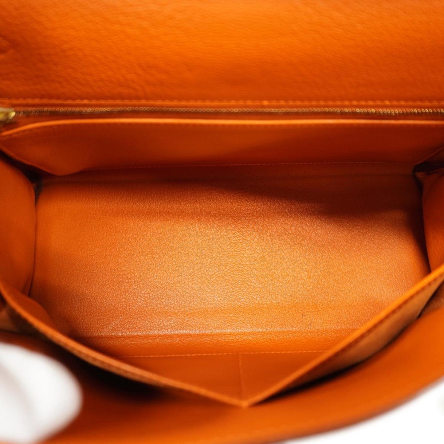 Hermès Kelly 28 Orange Leather Hand Bag