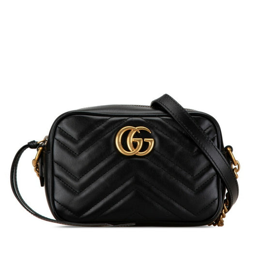 Gucci GG Marmont Black Leather Shoulder Bag