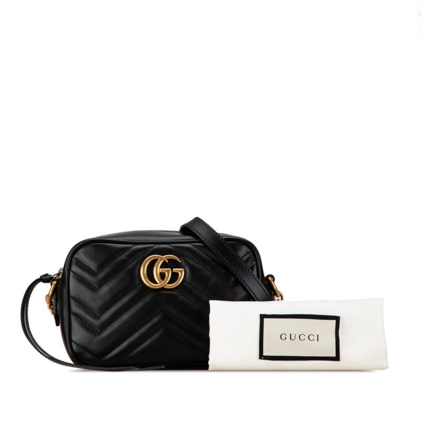 Gucci GG Marmont Black Leather Shoulder Bag