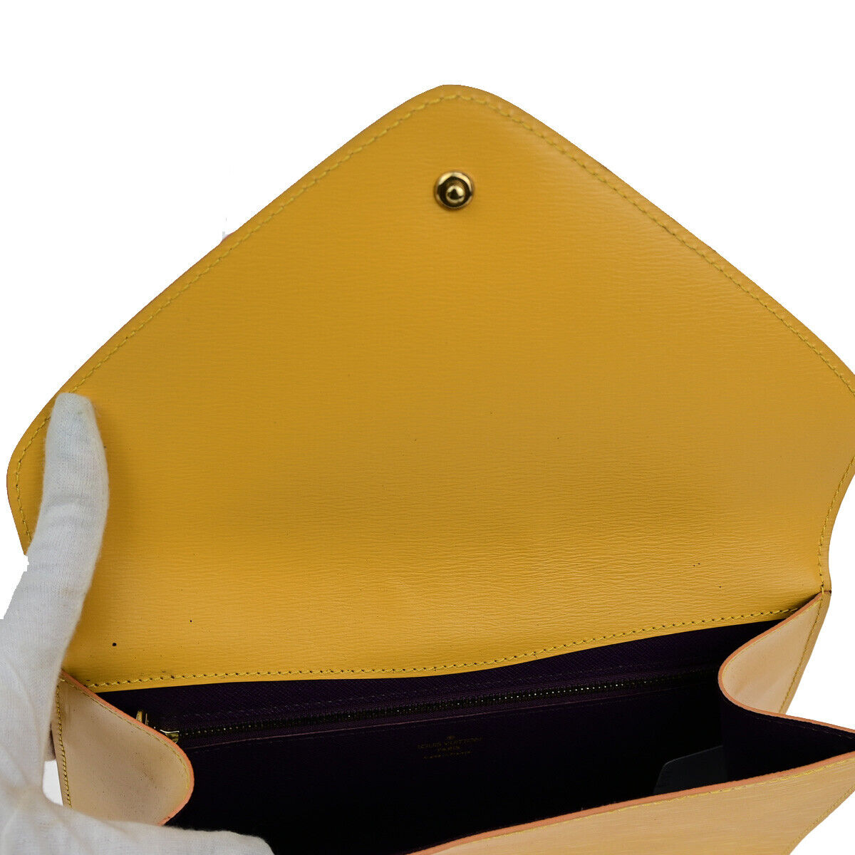 Louis Vuitton Art déco Yellow Leather Clutch Bag