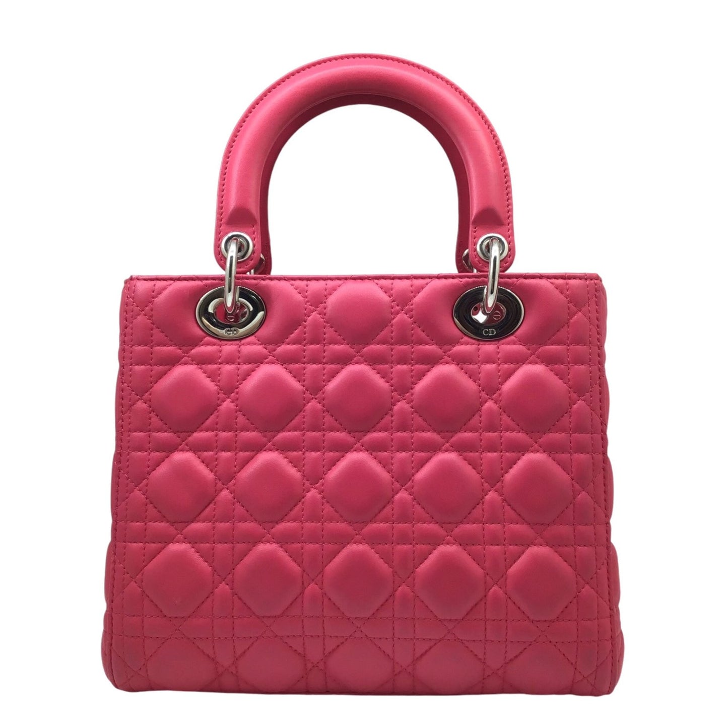 Dior Lady Dior Pink Leather Hand Bag