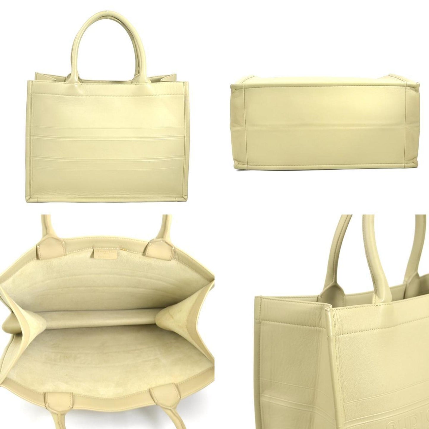 Dior Book Tote Beige Leather Tote Bag