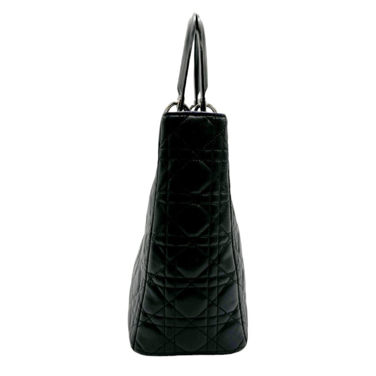 Dior Lady Dior Black Leather Hand Bag