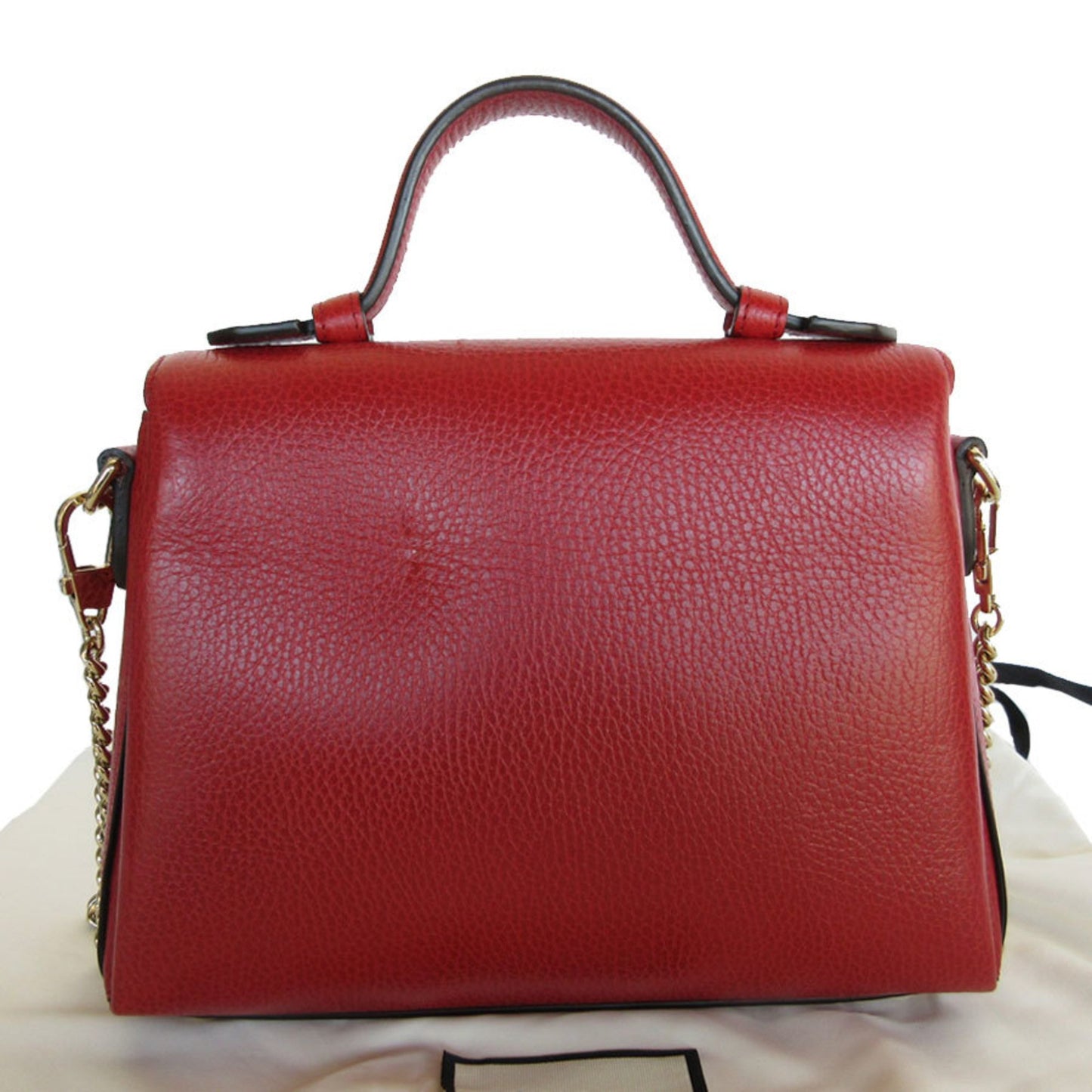 Gucci Interlocking G Red Leather Shoulder Bag