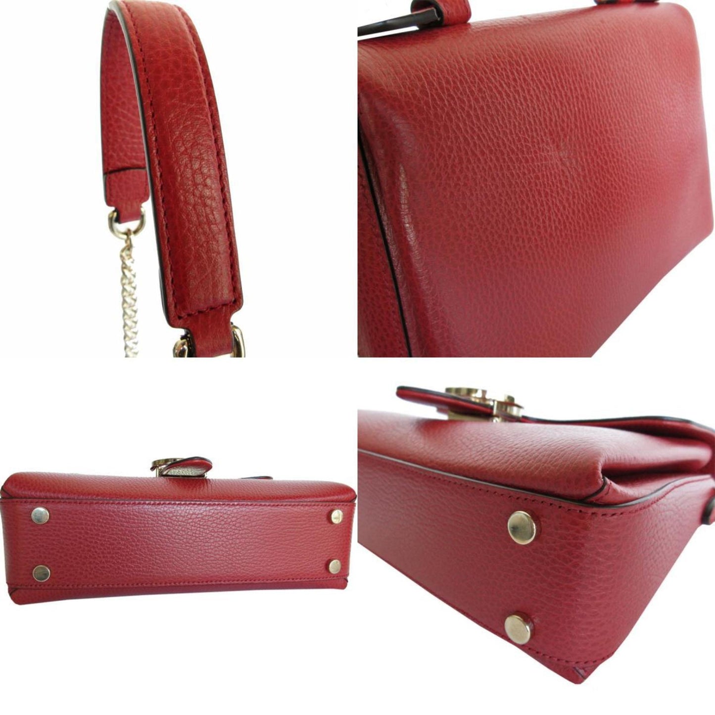 Gucci Interlocking G Red Leather Shoulder Bag