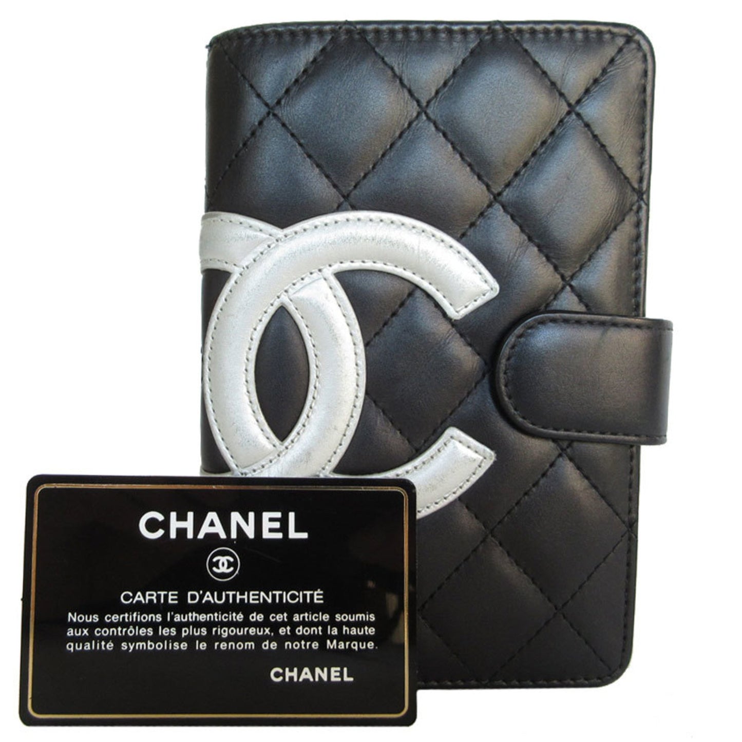 Chanel Cambon Black Leather Wallet Accessories