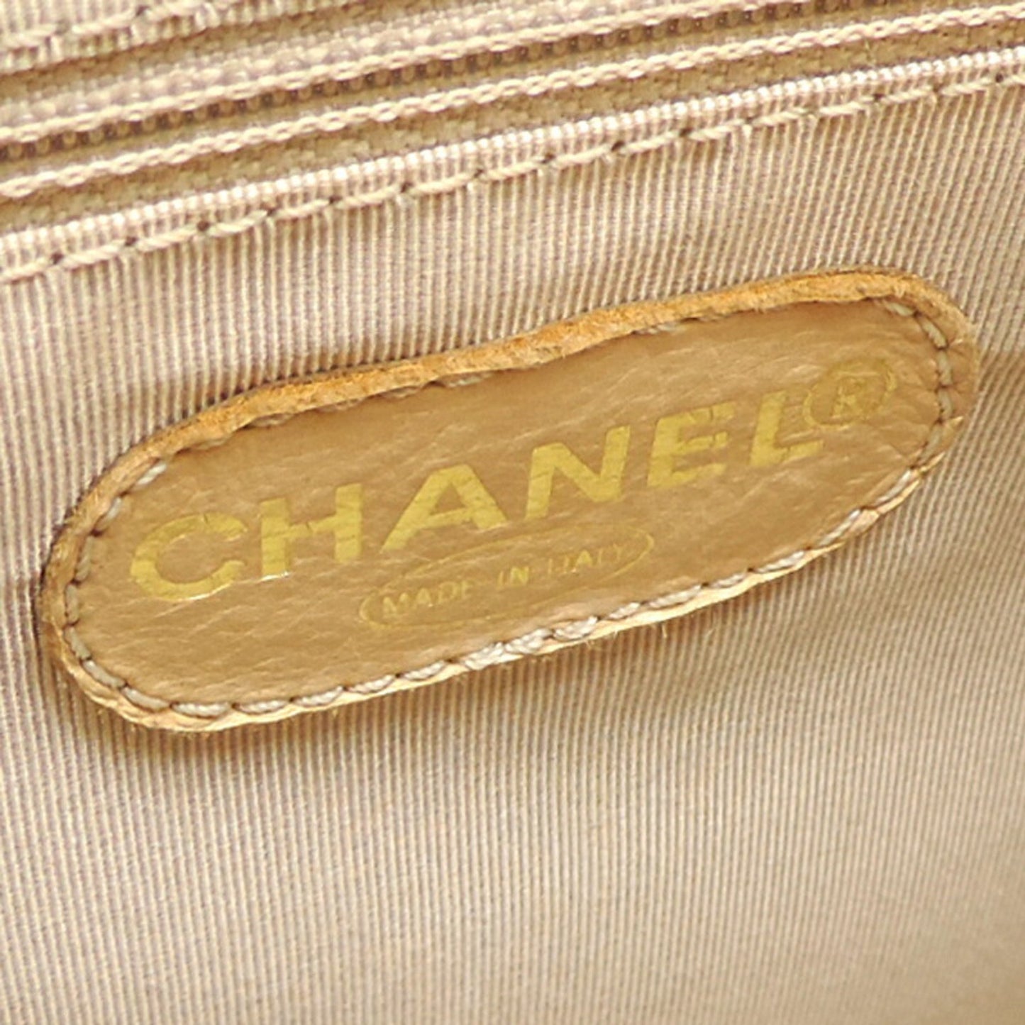 Chanel Logo CC Brown Leather Tote Bag