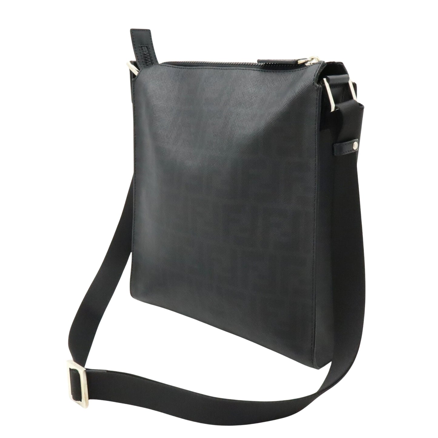 Fendi Zucca Black Canvas Shoulder Bag