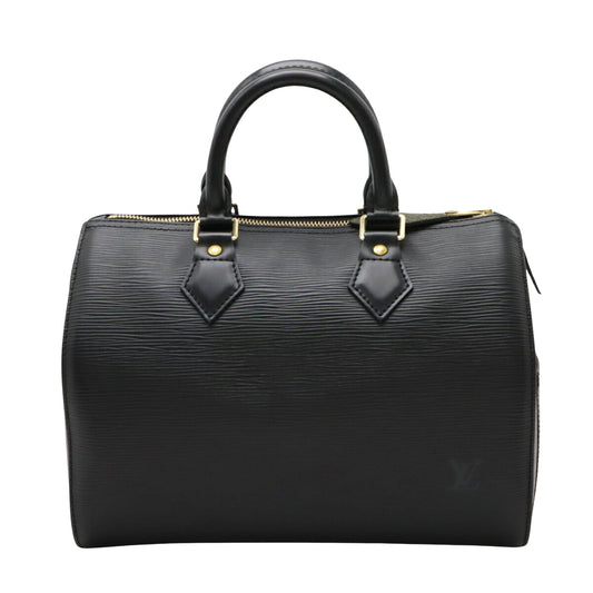 Louis Vuitton Speedy 25 Black Leather Hand Bag