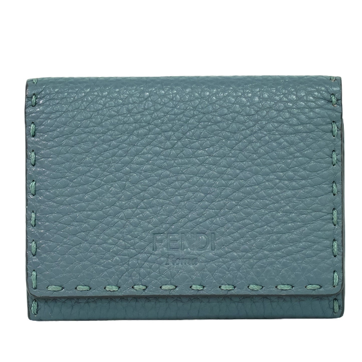 Fendi Selleria Blue Leather Wallet Accessories