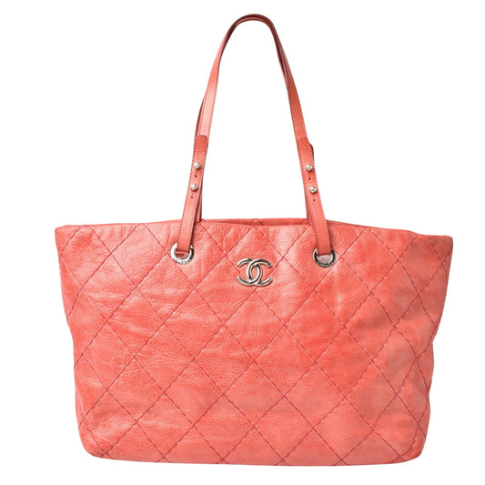 Chanel Shopping Pink Leather Shoulder Bag