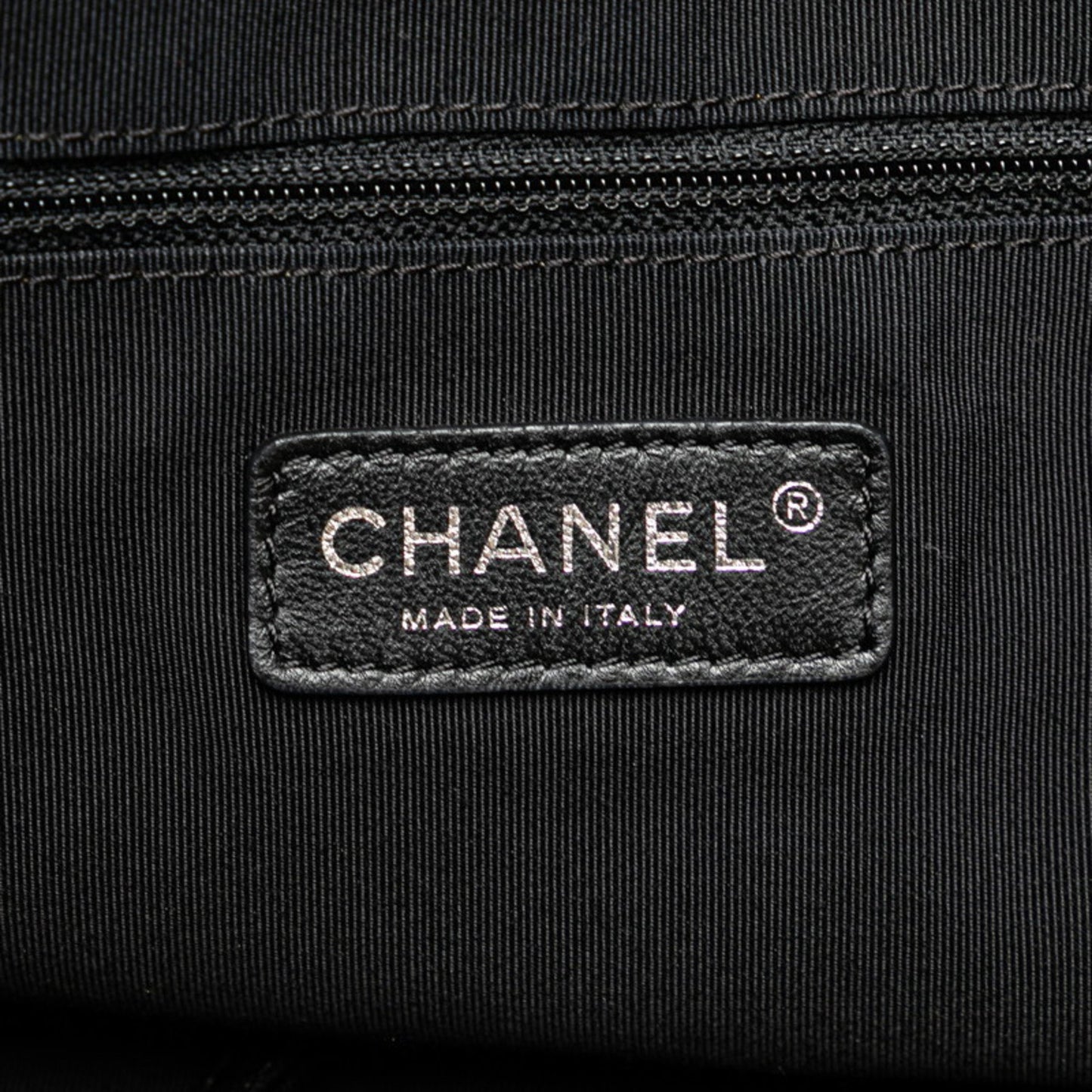 Chanel Coco Mark Black Canvas Tote Bag