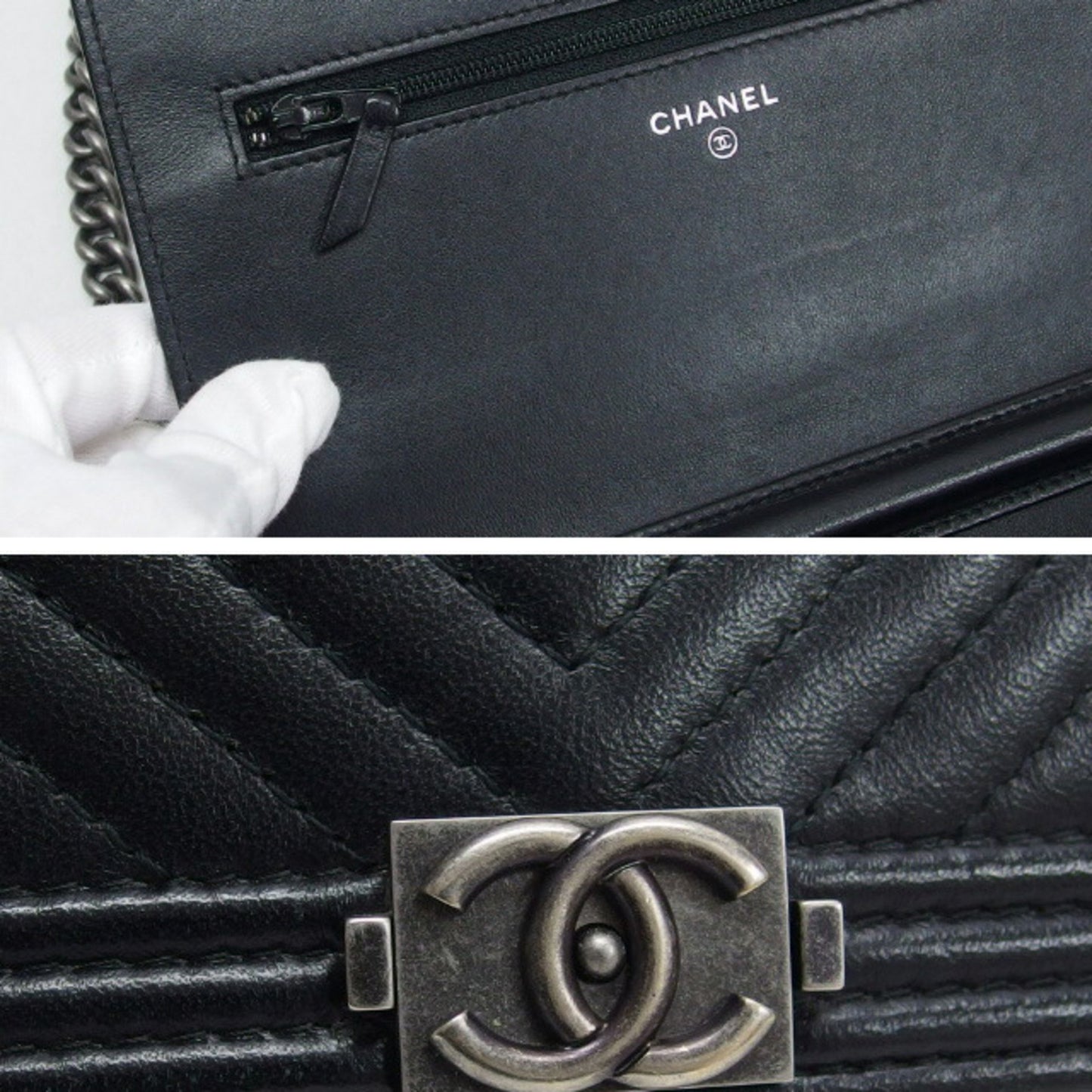 Chanel Boy Black Leather Shoulder Bag