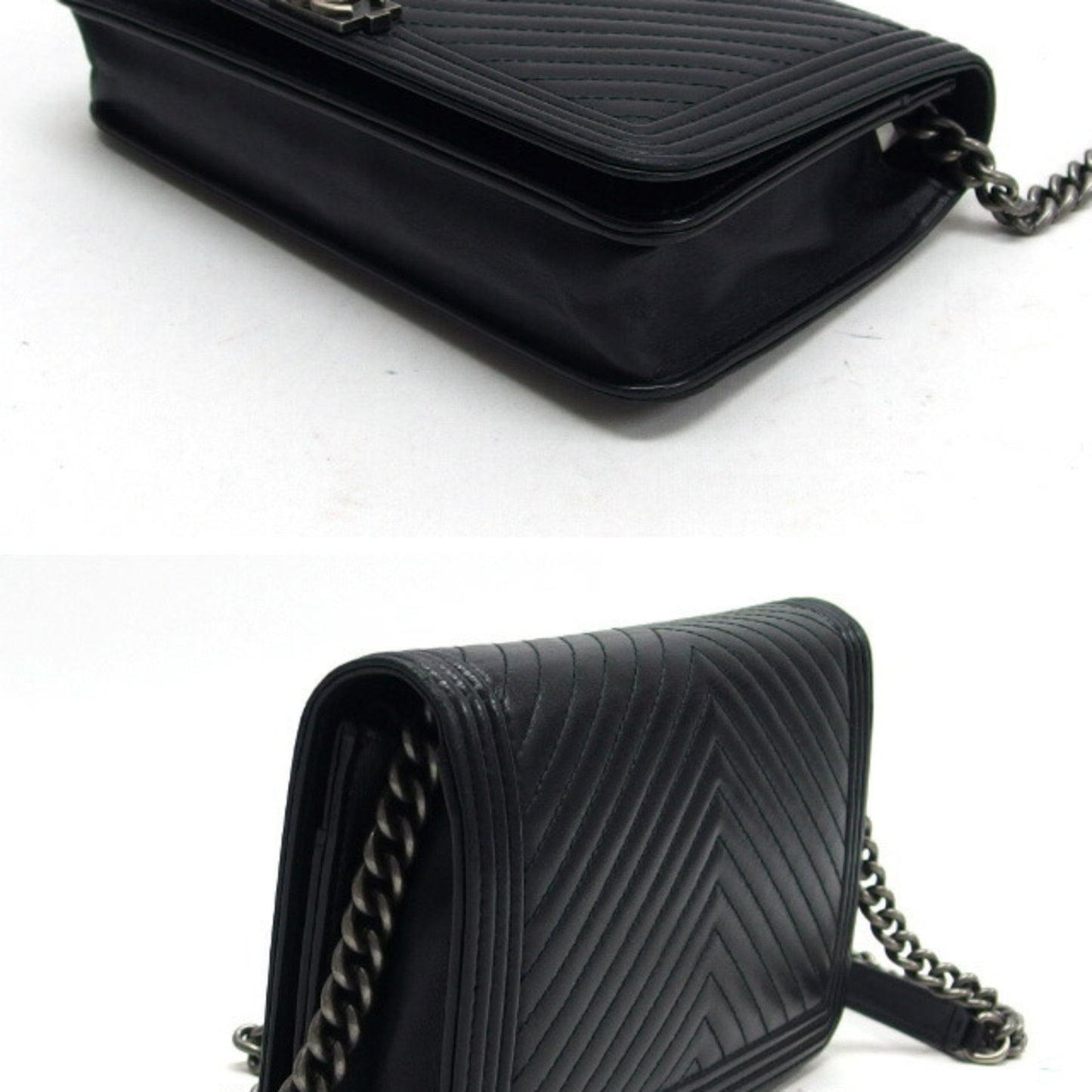 Chanel Boy Black Leather Shoulder Bag