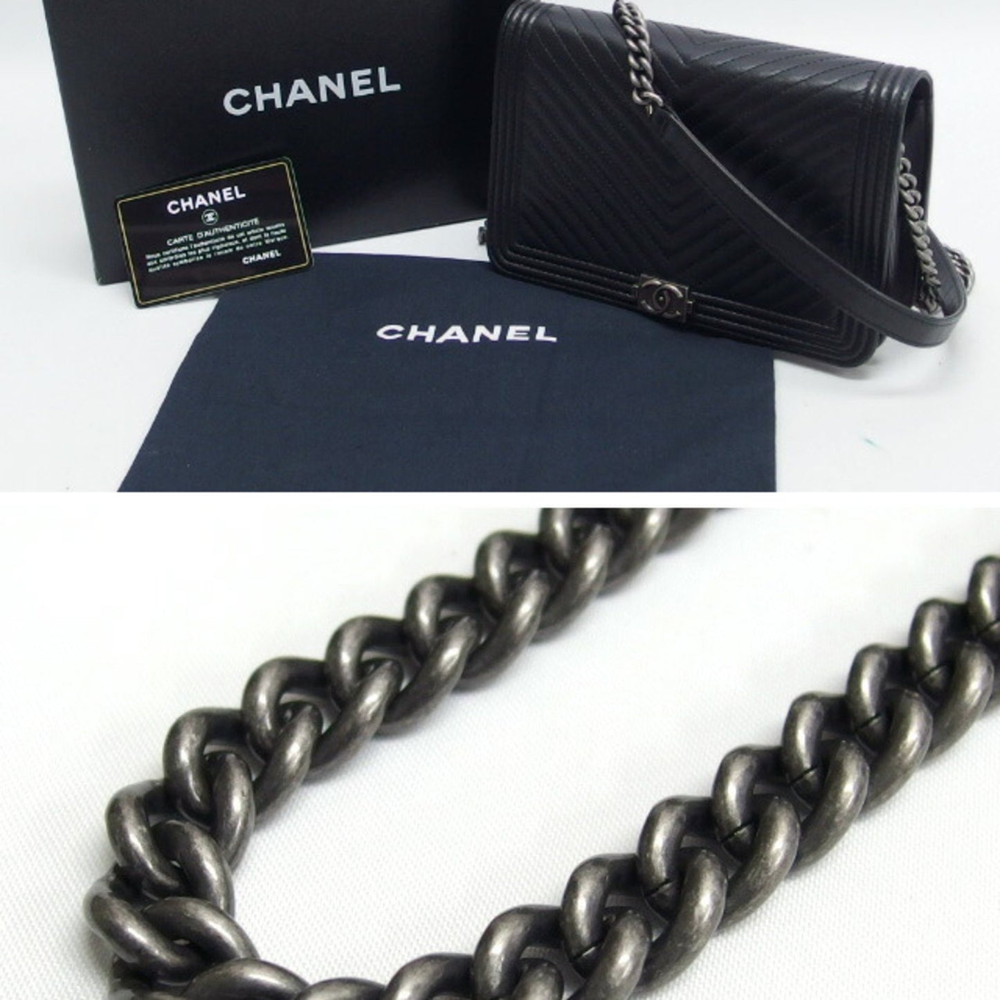 Chanel Boy Black Leather Shoulder Bag