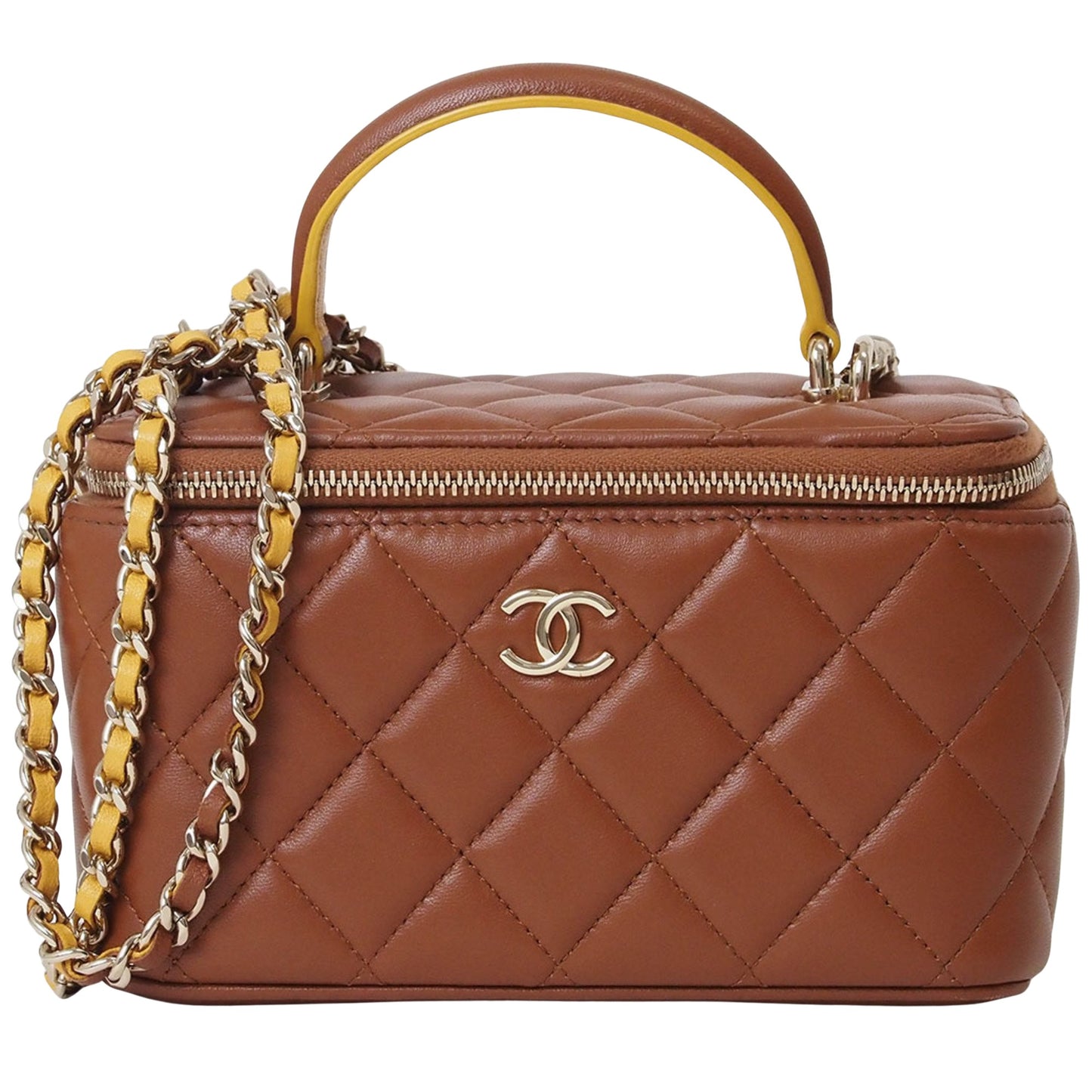 Chanel Vanity Brown Leather Clutch Bag