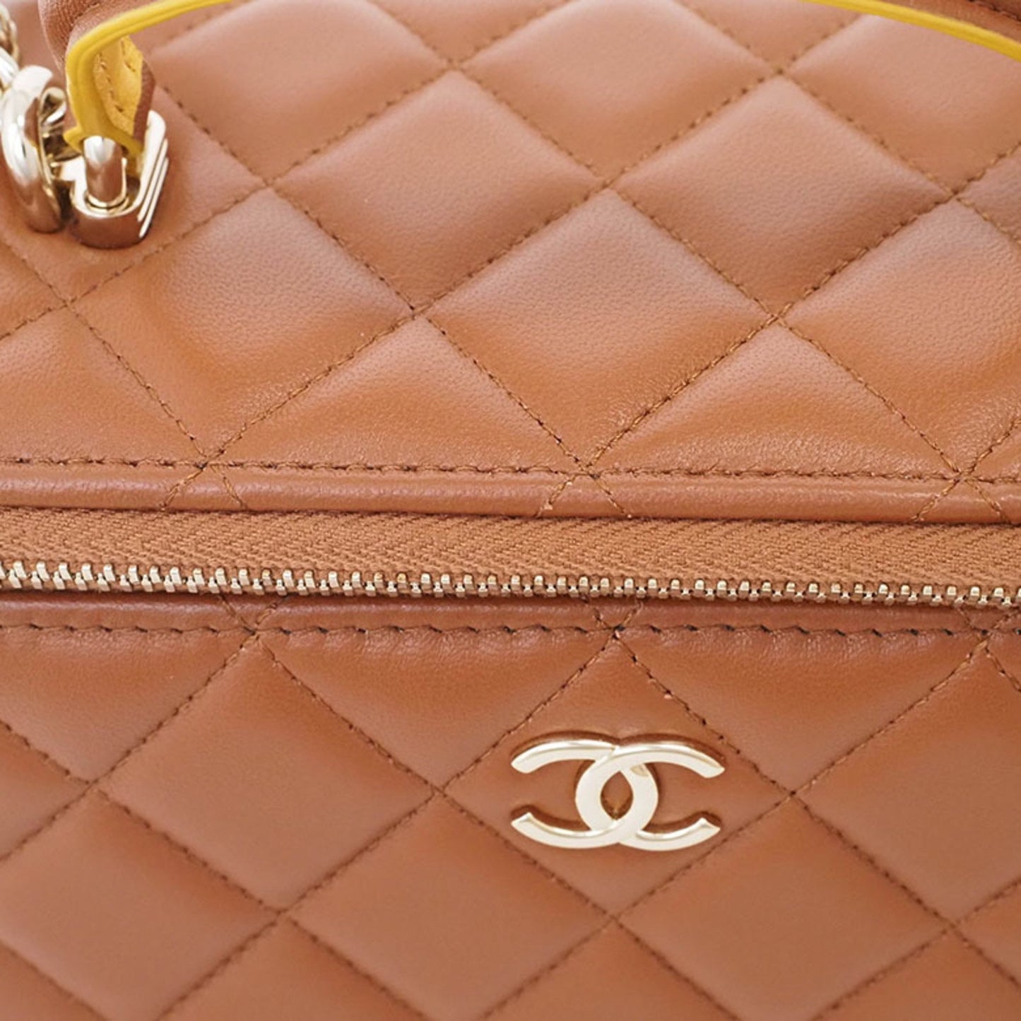 Chanel Vanity Brown Leather Clutch Bag