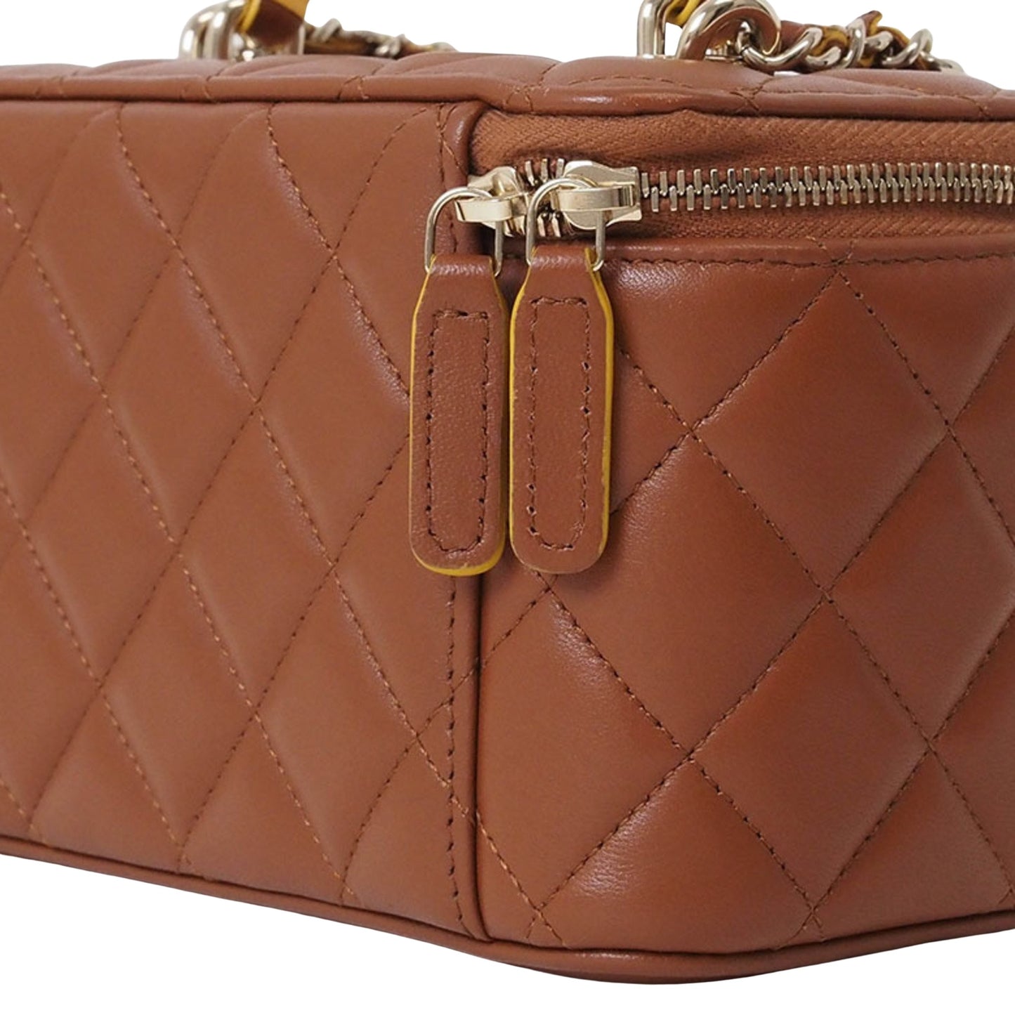 Chanel Vanity Brown Leather Clutch Bag