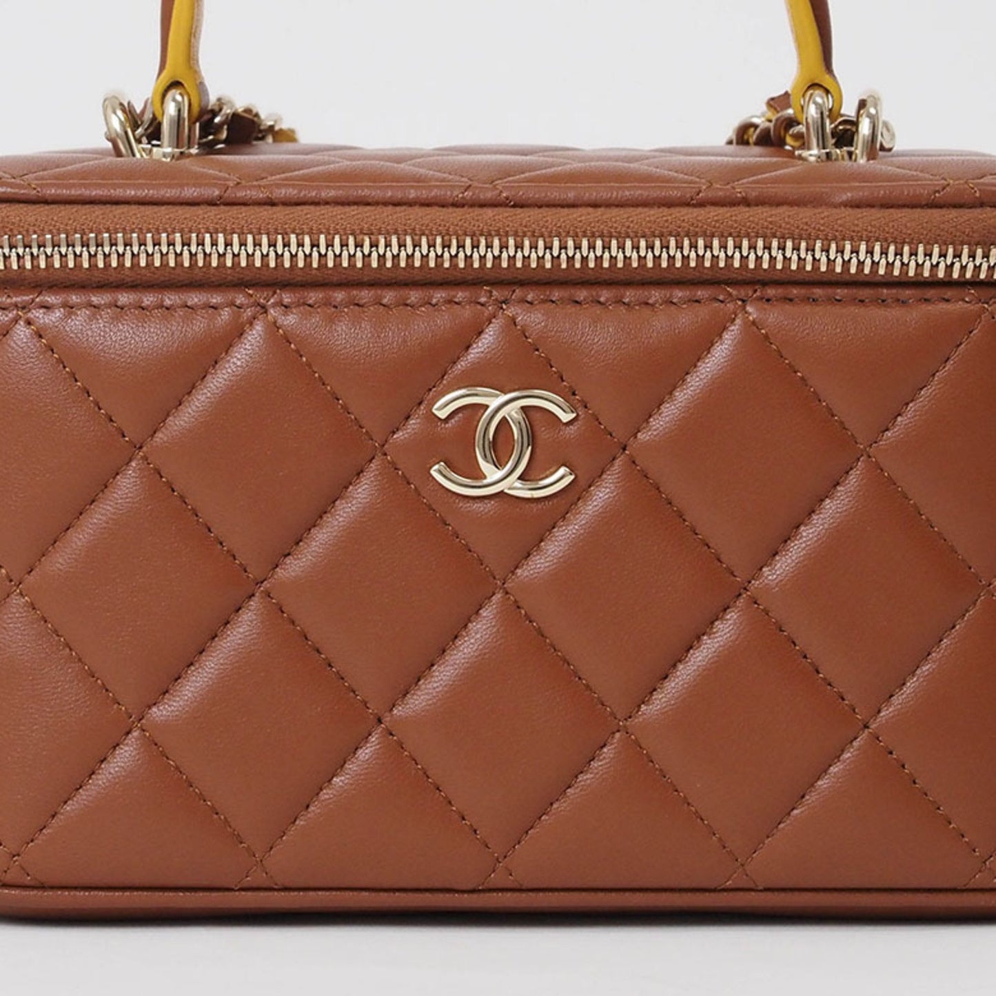 Chanel Vanity Brown Leather Clutch Bag