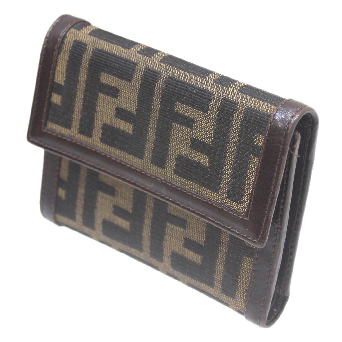 Fendi Zucca Brown Canvas Wallet Accessories