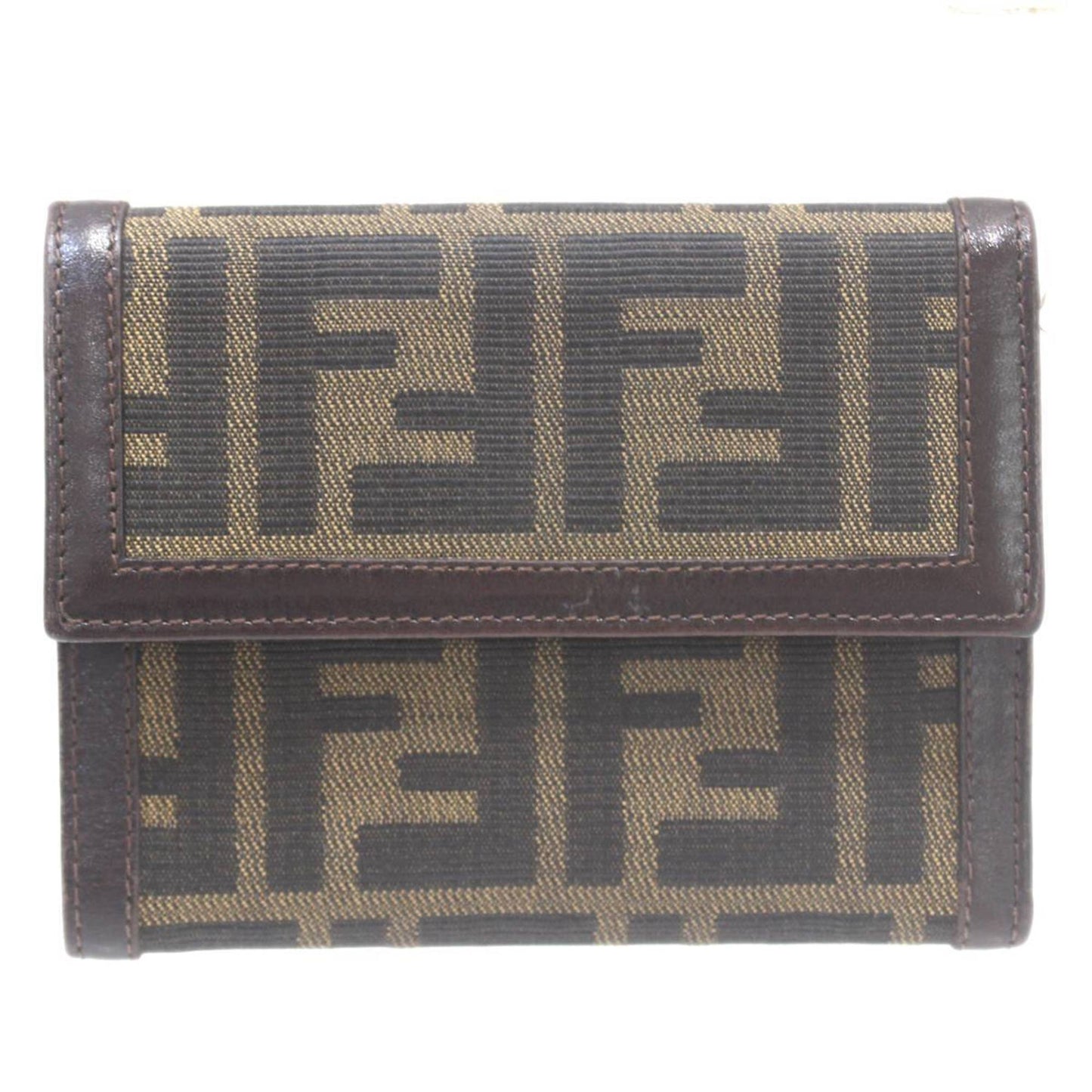 Fendi Zucca Brown Canvas Wallet Accessories