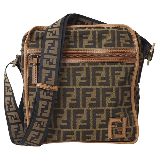 Fendi Zucca Brown Canvas Shoulder Bag