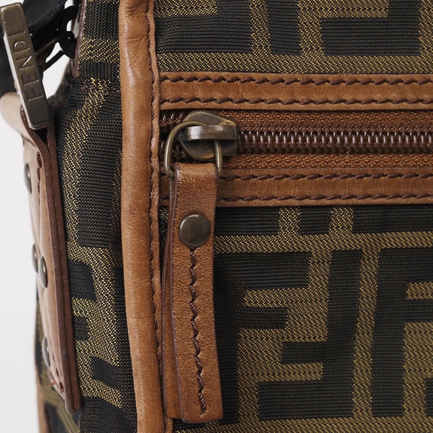 Fendi Zucca Brown Canvas Shoulder Bag