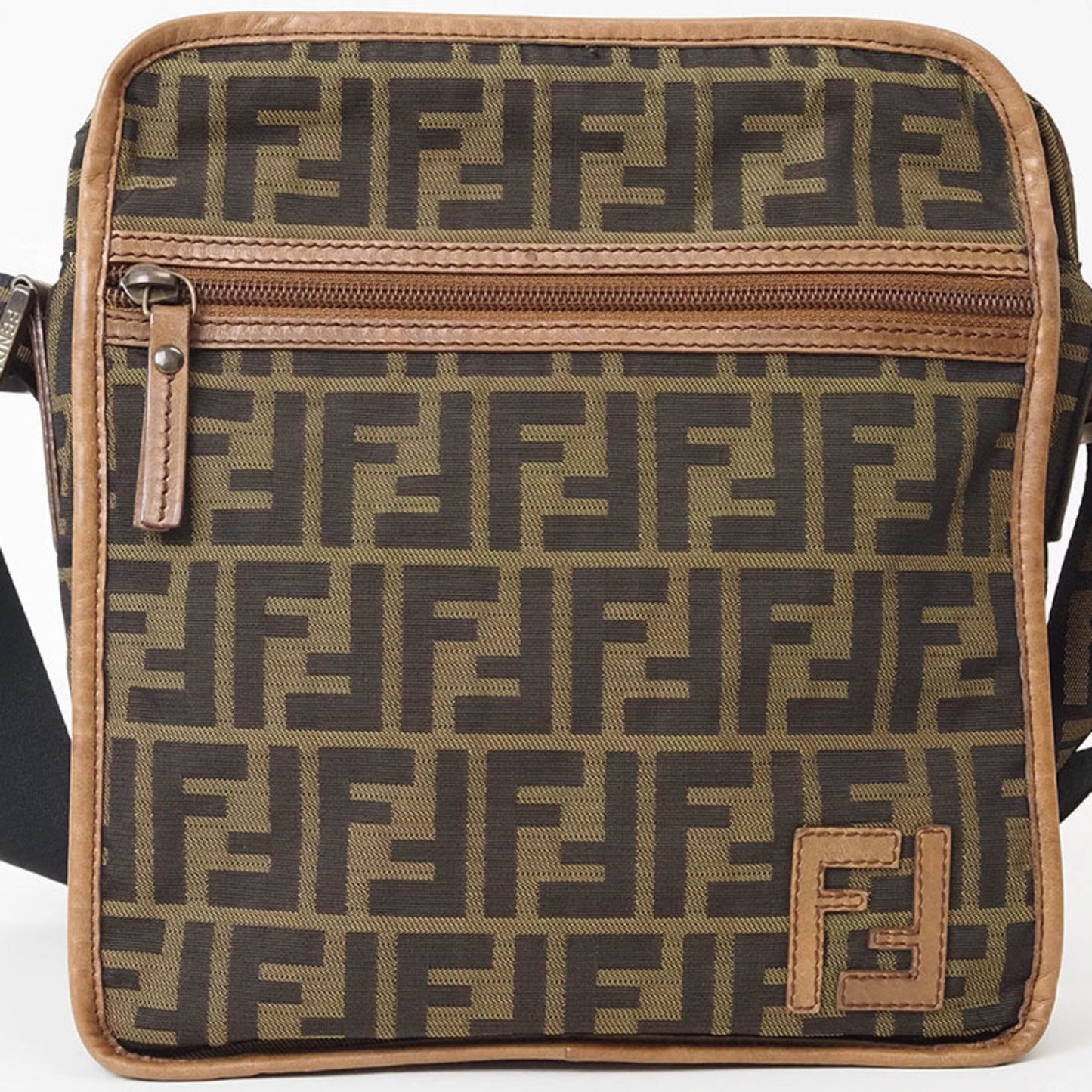 Fendi Zucca Brown Canvas Shoulder Bag