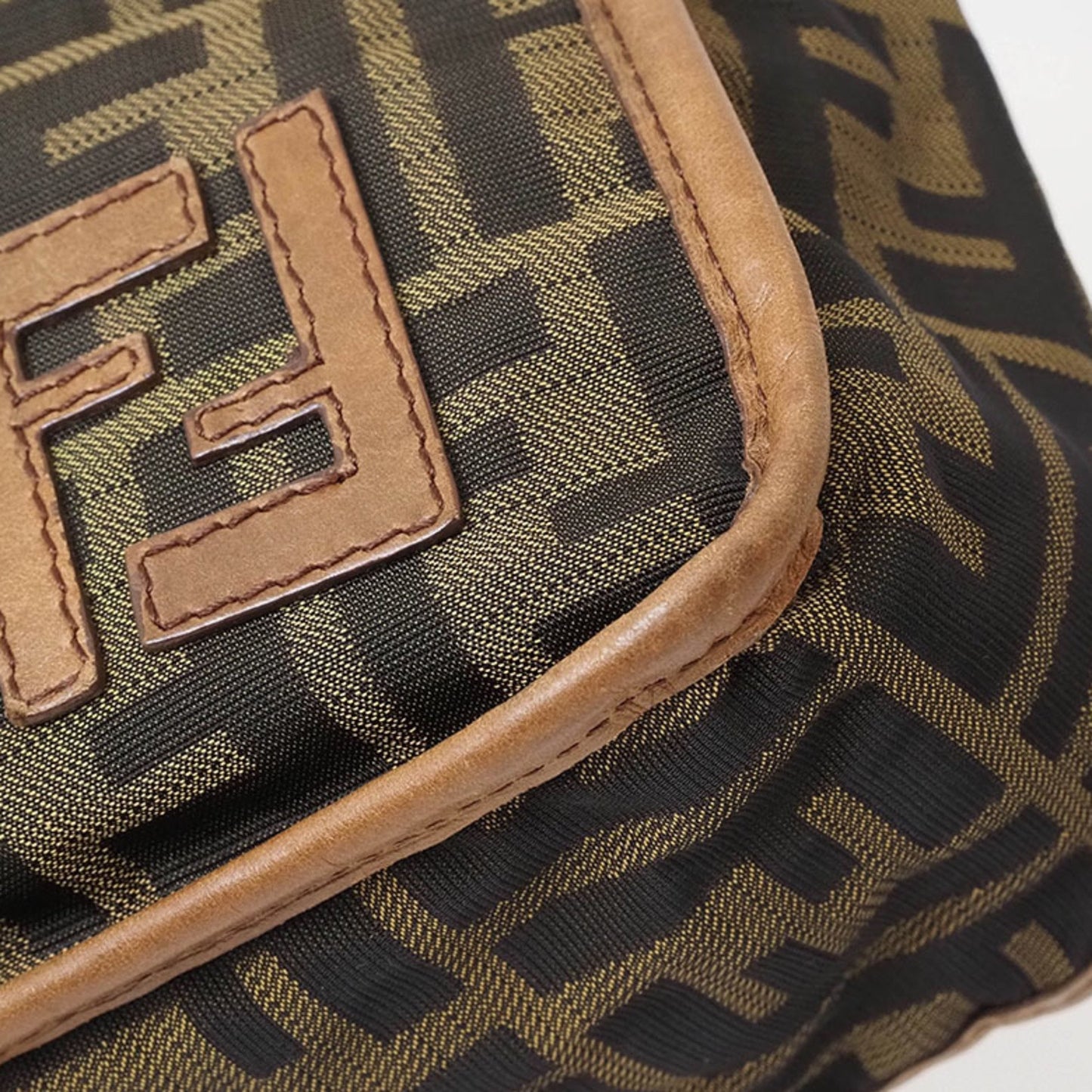 Fendi Zucca Brown Canvas Shoulder Bag