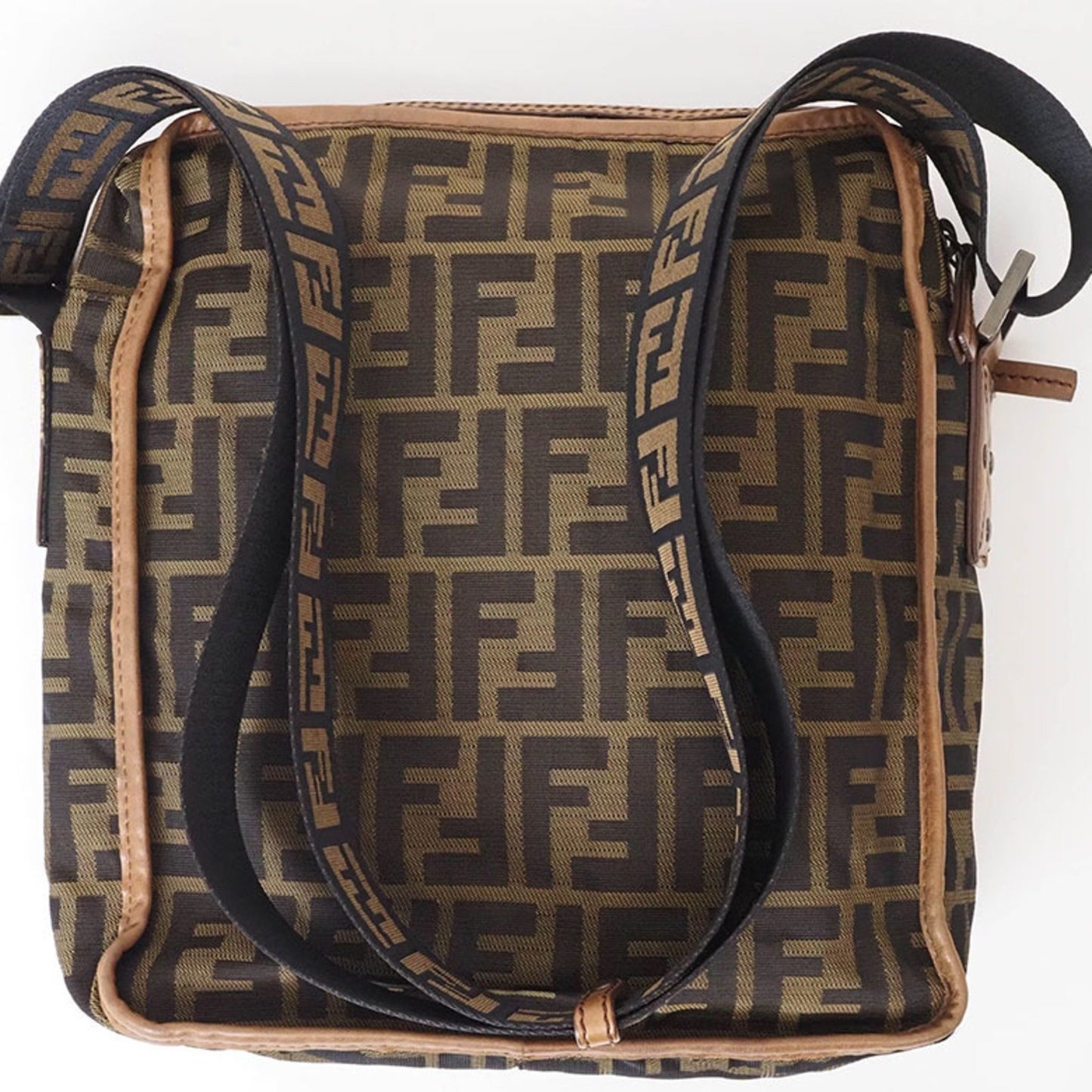 Fendi Zucca Brown Canvas Shoulder Bag