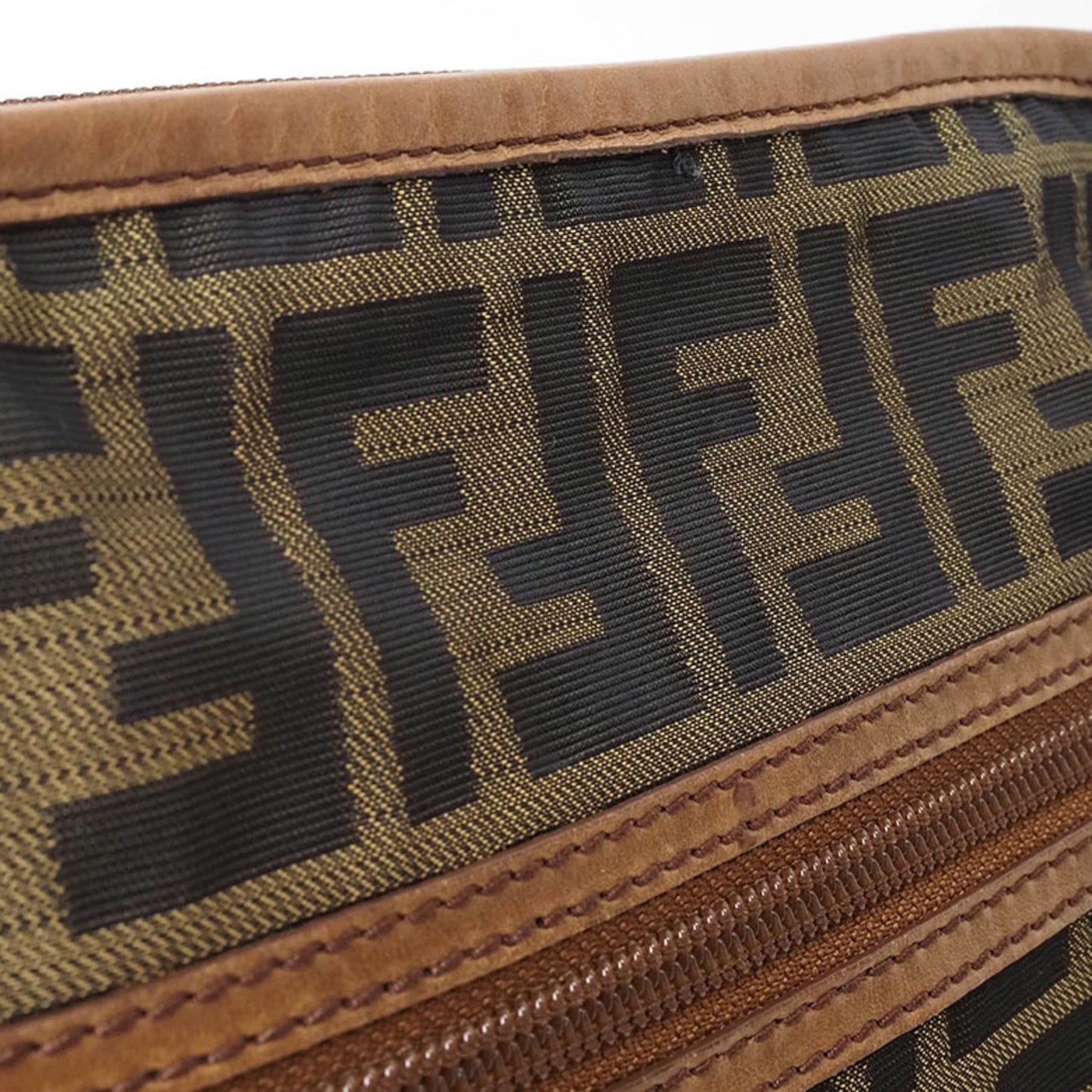 Fendi Zucca Brown Canvas Shoulder Bag