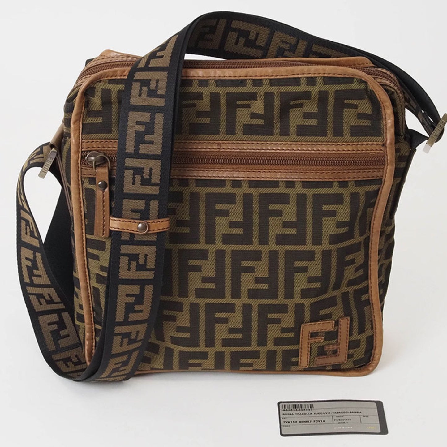 Fendi Zucca Brown Canvas Shoulder Bag