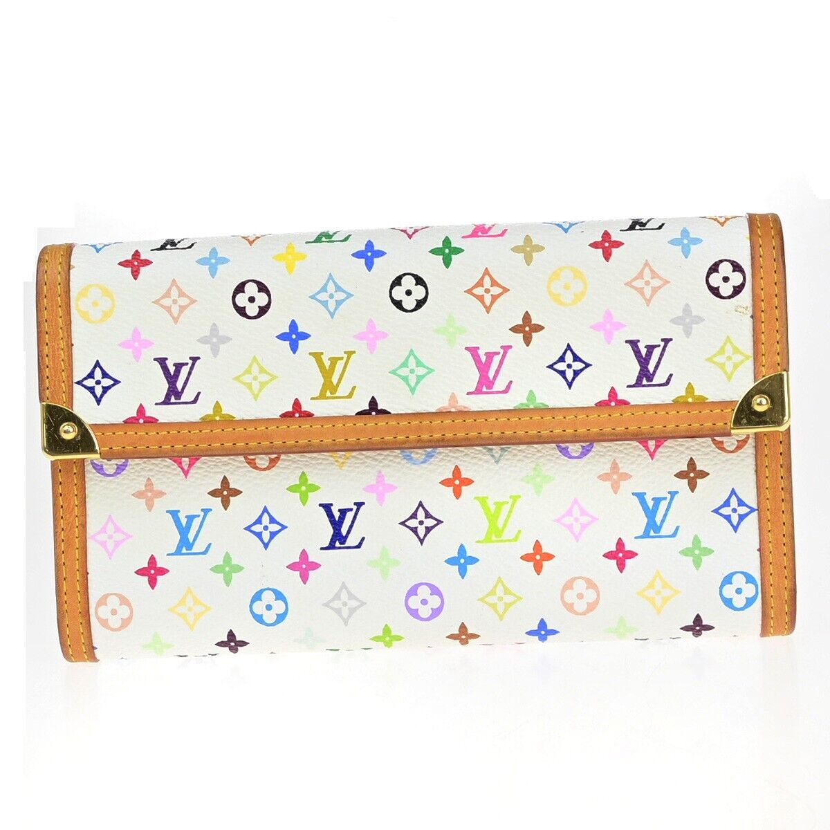 Louis Vuitton Trésor White Canvas Wallet Accessories