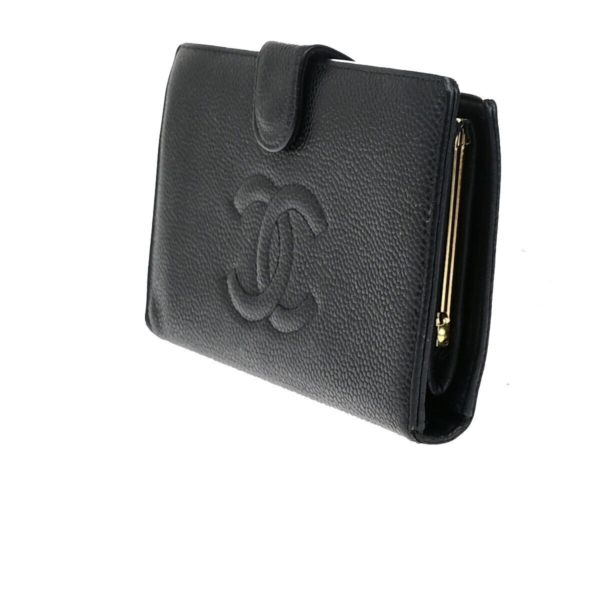 Chanel Coco Mark Black Leather Wallet Accessories