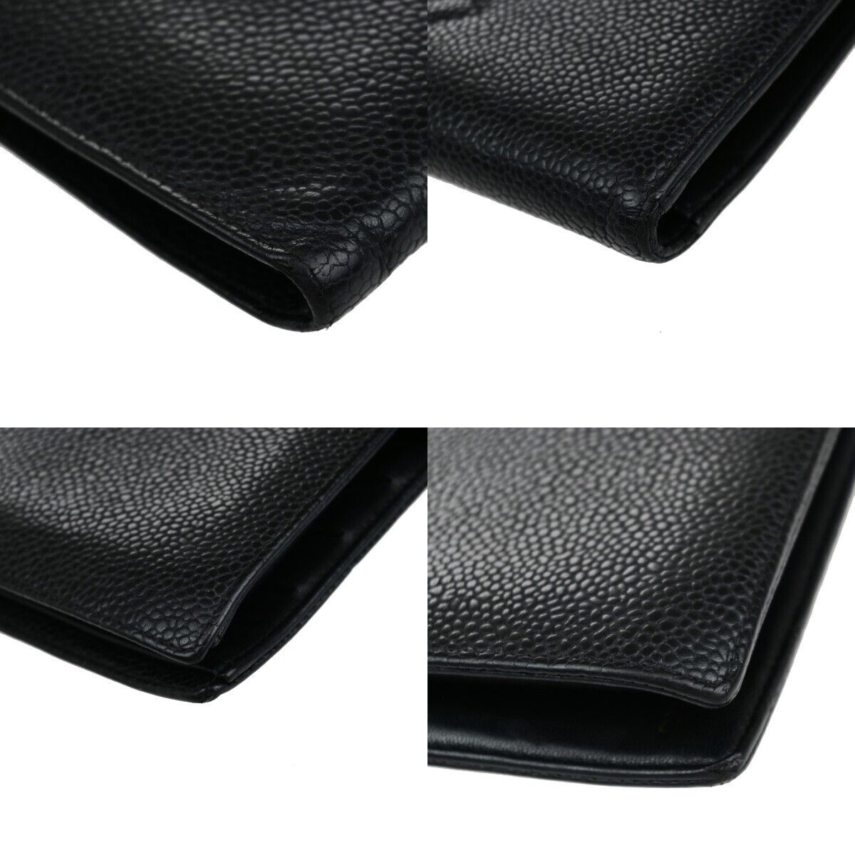 Chanel Coco Mark Black Leather Wallet Accessories